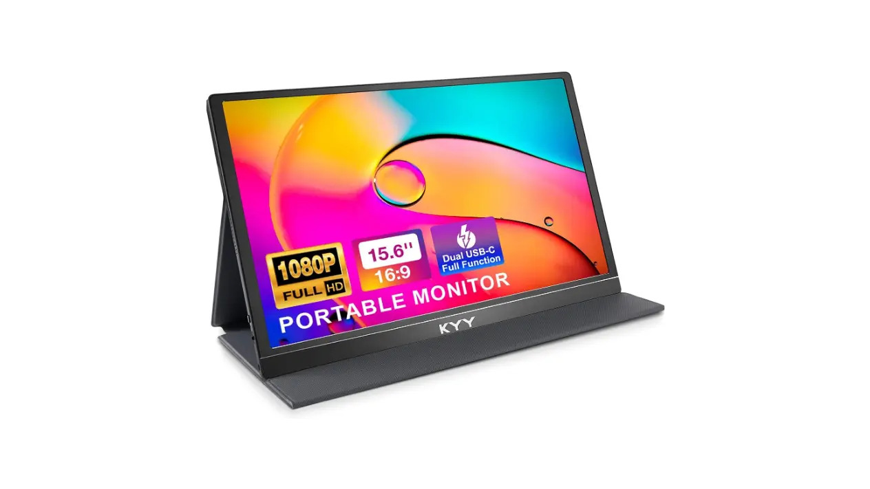 KYY Portable Monitor 15.6'' 1080P FHD USB-C Laptop Monitors