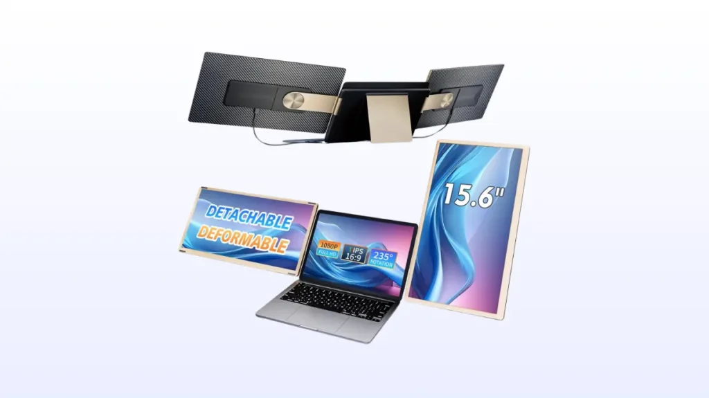 15.6" Triple Laptop Screen Extender, FHD 1080P IPS Laptop Monitor Extender