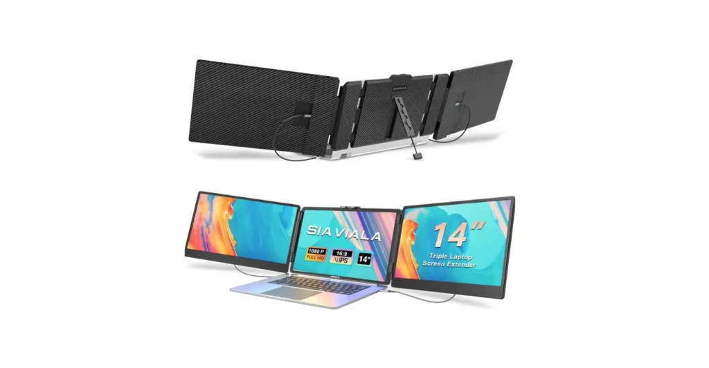 Laptop Screen Extender, 14" IPS Triple Monitor for Laptop Extension