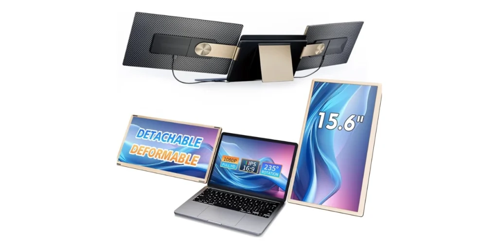 15.6" Triple Laptop Screen Extender, FHD 1080P IPS Laptop Monitor Extender