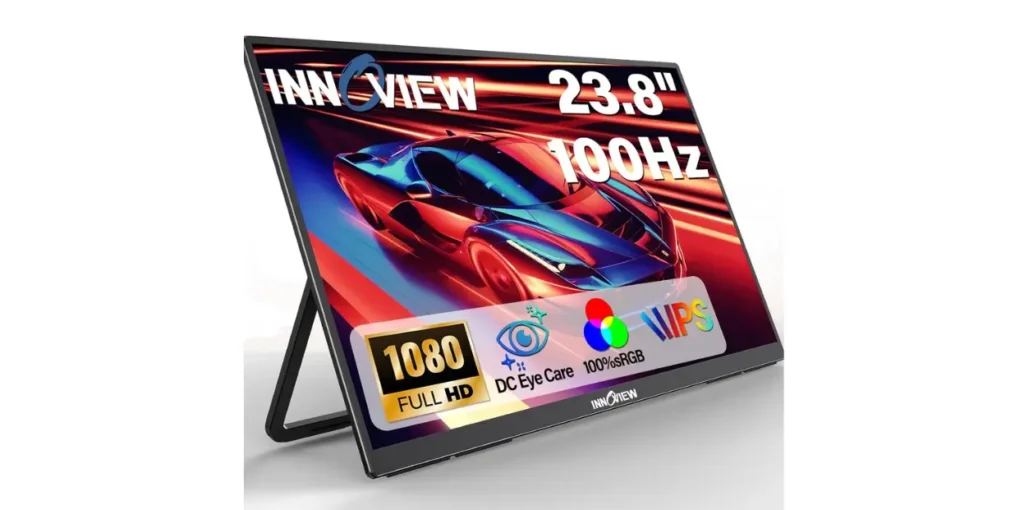 InnoView 23.8" 1080P Portable Monitor, FHD 100HZ 100% SRGB IPS USB-C HDMI Large Work Home Gaming Second Monitor