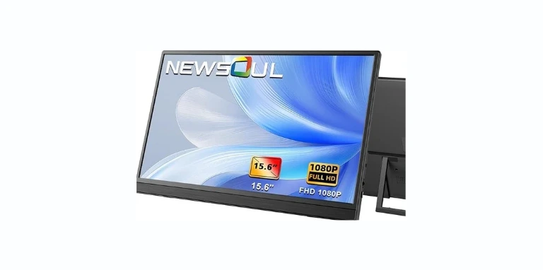 Newsoul 15.6-Inch Portable Monitor, FHD 1080P, Ultra-Slim and Lightweight, Self-Standing Design