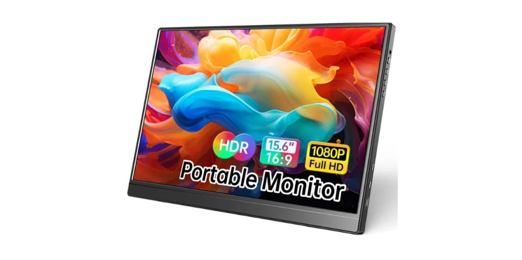 Portable Monitor 15.6 Inch 1080P USB-C HDMI Ultra-Slim Travel Monitor with Kickstand