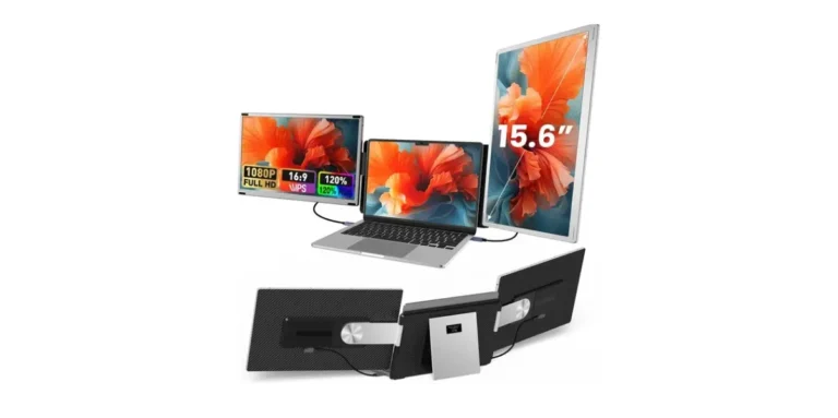 15.6" Laptop Screen Extender - 1080P FHD, 120% sRGB, 235 Rotation, Dual Monitor, Plug & Play, Triple Monitor