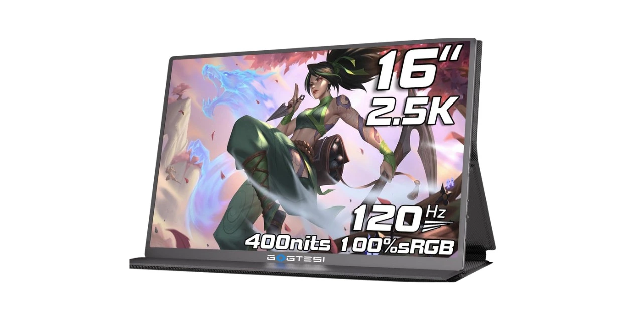 16 Inch Portable Monitor, 2.5K 120HZ 2560×1600 Office Portable Monitor