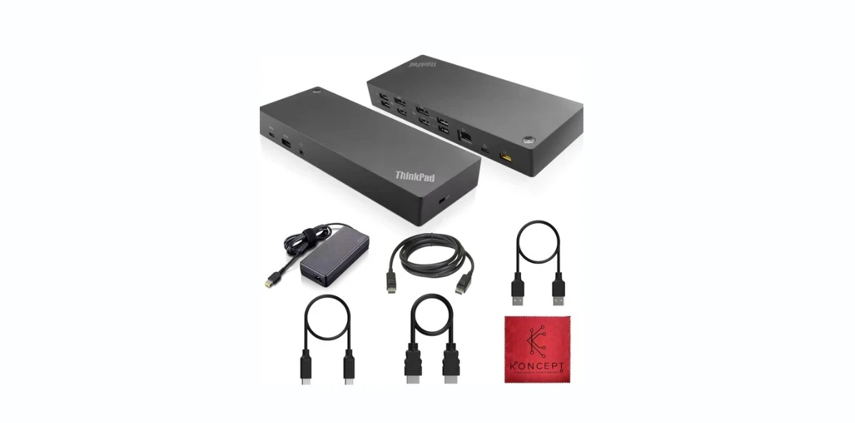 Lenovo 40AF0135US ThinkPad Docking Station Dual Monitor Hybrid USB-C with USB-A