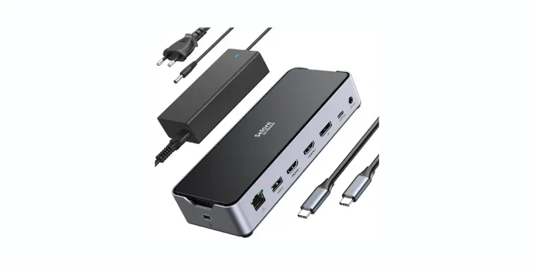 USB C Docking Station 3 Monitors Laptop Dock Dual Monitor with 2 HDMI DisplayPort 4K144Hz