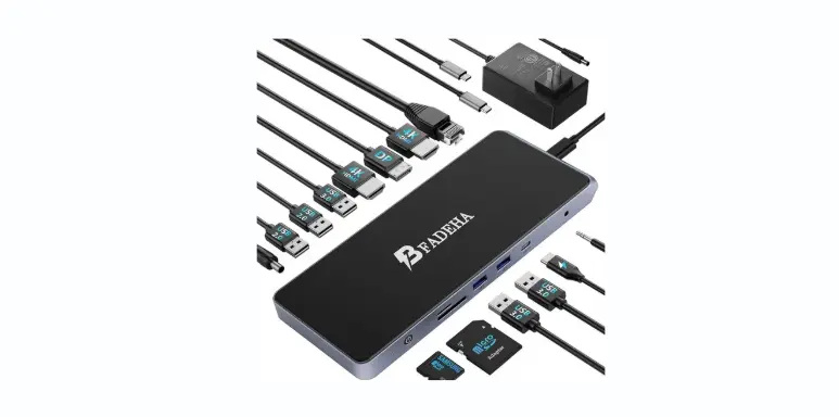 USB C Universal Docking Station for 3 Monitors