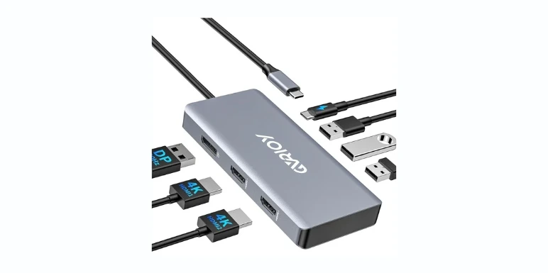 USB C to Dual HDMI Adapter, Multi Display Docking Station Dual Monitor with 2 HDMI