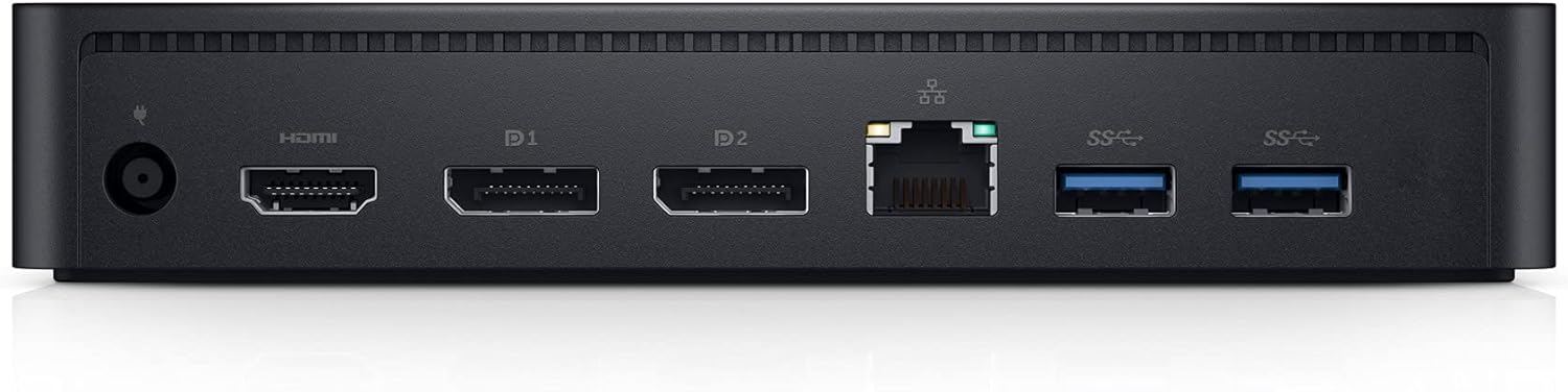 Dell Universal Dock - D6000S, Equipped with USB-C/USB-A PowerShare Options, Connect Upto Three 4K Displays, LED Indicator, Black