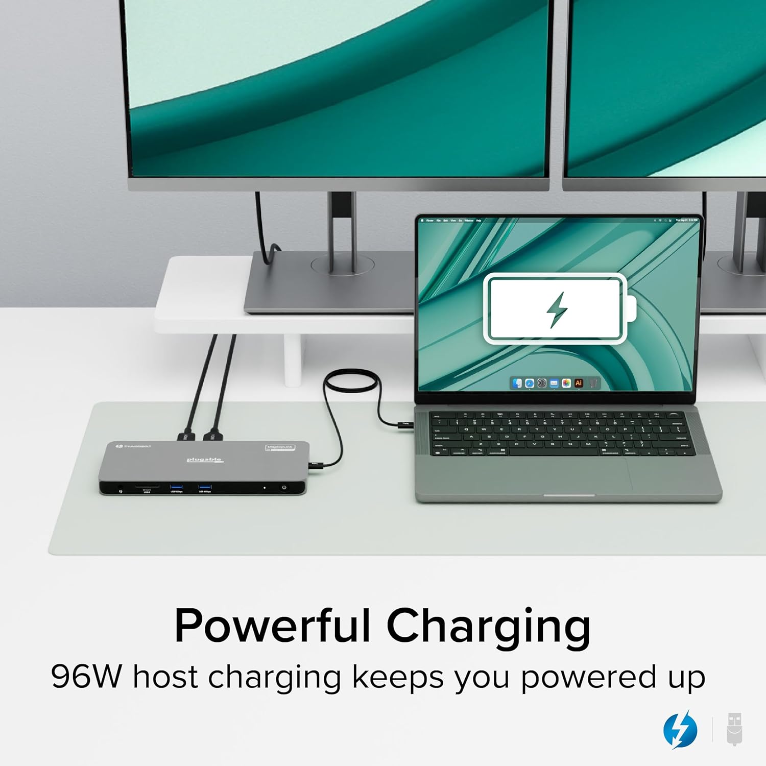 Plugable Thunderbolt 4 Dock for Quad Monitors 100W, Thunderbolt Docking Station Connects up to Four 4K Monitors for Windows and Mac Laptops, 2x HDMI, 4x Thunderbolt 4/USB C, Driver Required TBT-6950PD