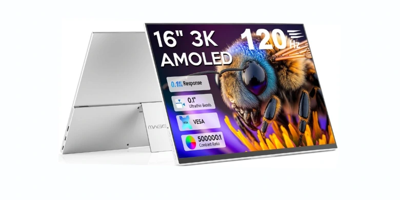 16 Inch OLED Portable Monitor, 3K 2880x1800 120Hz 0.1ms USB-C HDMI OLED Monitor