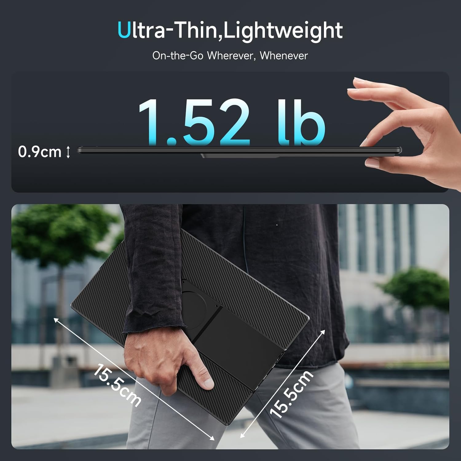 2025 Upgraded Laptop screen extender, 16.1 FHD 1200P, 360° Rotating, PlugPlay, Ultra-Thin Zero Frame, Detachable Stand, portable monitor for laptop, Travel Monitor for Laptop/PC/Mac/Phone