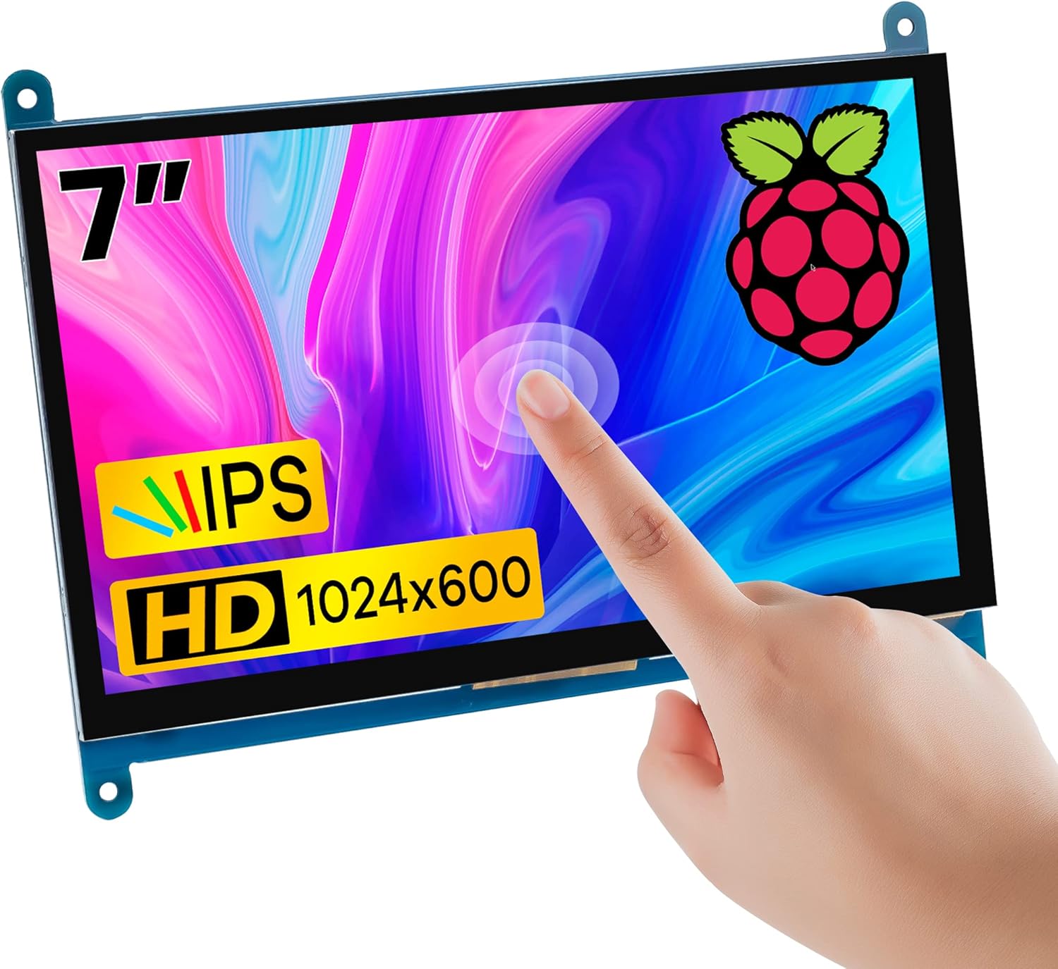 7 Inch IPS LCD Touch Screen Display Panel 1024×600 Capacitive Screen HDMI Monitor for Raspberry Pi5/Pi4/Pi3/ZERO W, BB Black, Windows 10 8 7