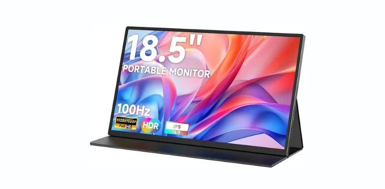 AYY Portable Monitor 18.5 inch, 100HZ 1080P 100 sRGB, Ultra-Slim & Lightweight Frameless FHD IPS HDR Gaming Display