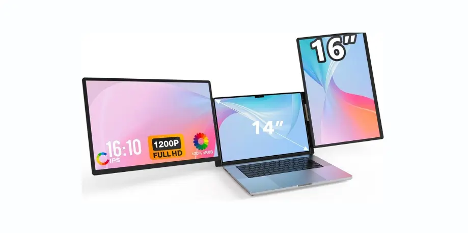 FLYTOCCA 16 Inch Laptop Screen Extender, Updated 1200P FHD Portable Monitor