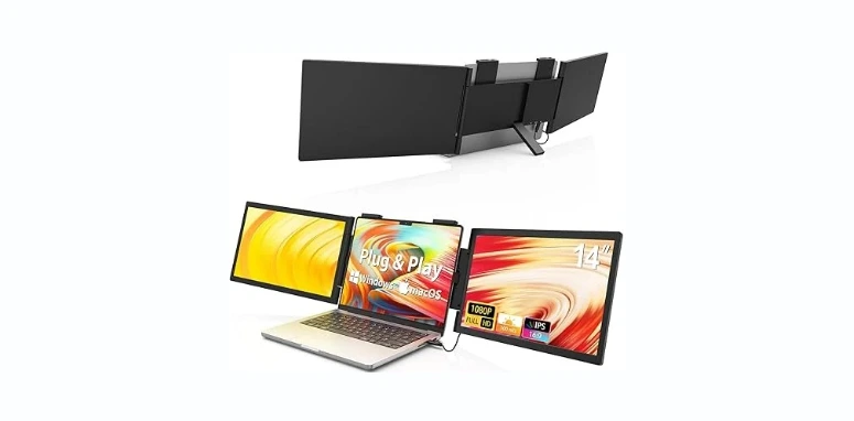 HotYeah Triple Laptop Screen Extender, 14 Dual Portable Extended Monitor