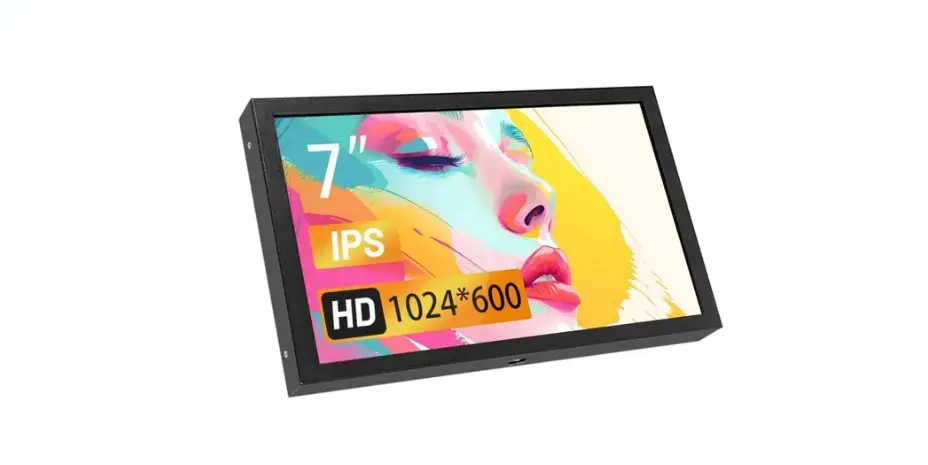 JniTyOpt HDMI Monitor 7 Inch Type-C-DC-AV-VGA HDMI Display LCD 1024