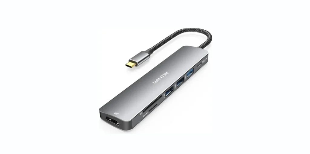 UANTIN USB C Hub 7 in 1 Multiport Adapter with 4K HDMI Dongle, 100W PD, SD-TF Card Reader, 3 USB-A, USBC Docking Station