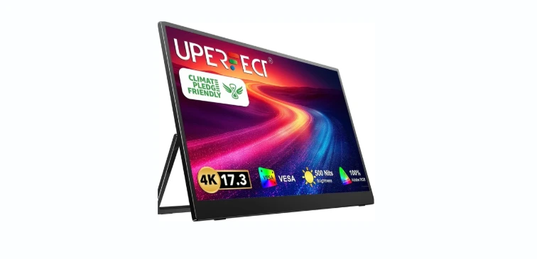 UPERFECT 17.3 4K Portable Monitor, 500 Nits 100 AdobeRGB UHD FreeSync