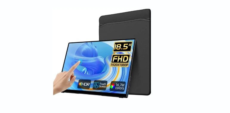 VOKENSU Portable Monitor Touchscreen,18.5 FHD IPS Touch Screen Monitor, Travel Monitor