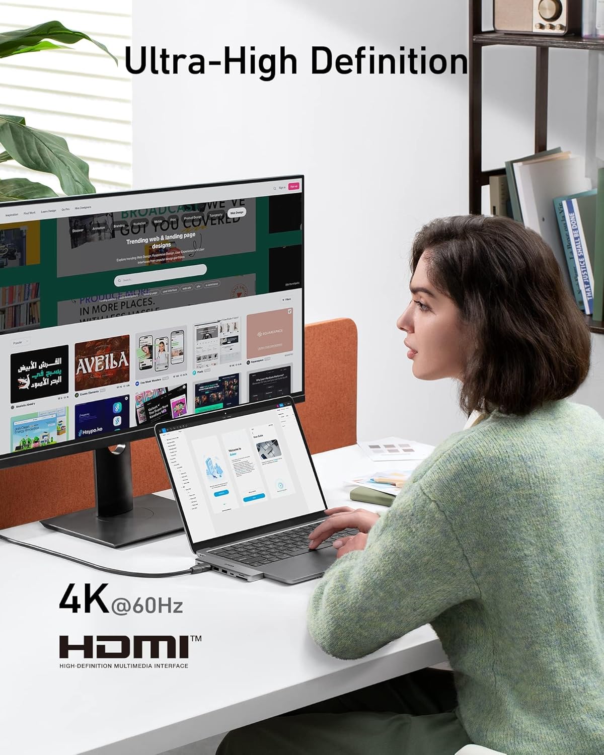 Anker USB C Hub for MacBook, 7-in-2 with 4K HDMI, Compatible with Thunderbolt 4, 1 Type C and 2 USB A Data Ports for MacBook Pro 13 Inch, MacBook Air M1 / M2, and More