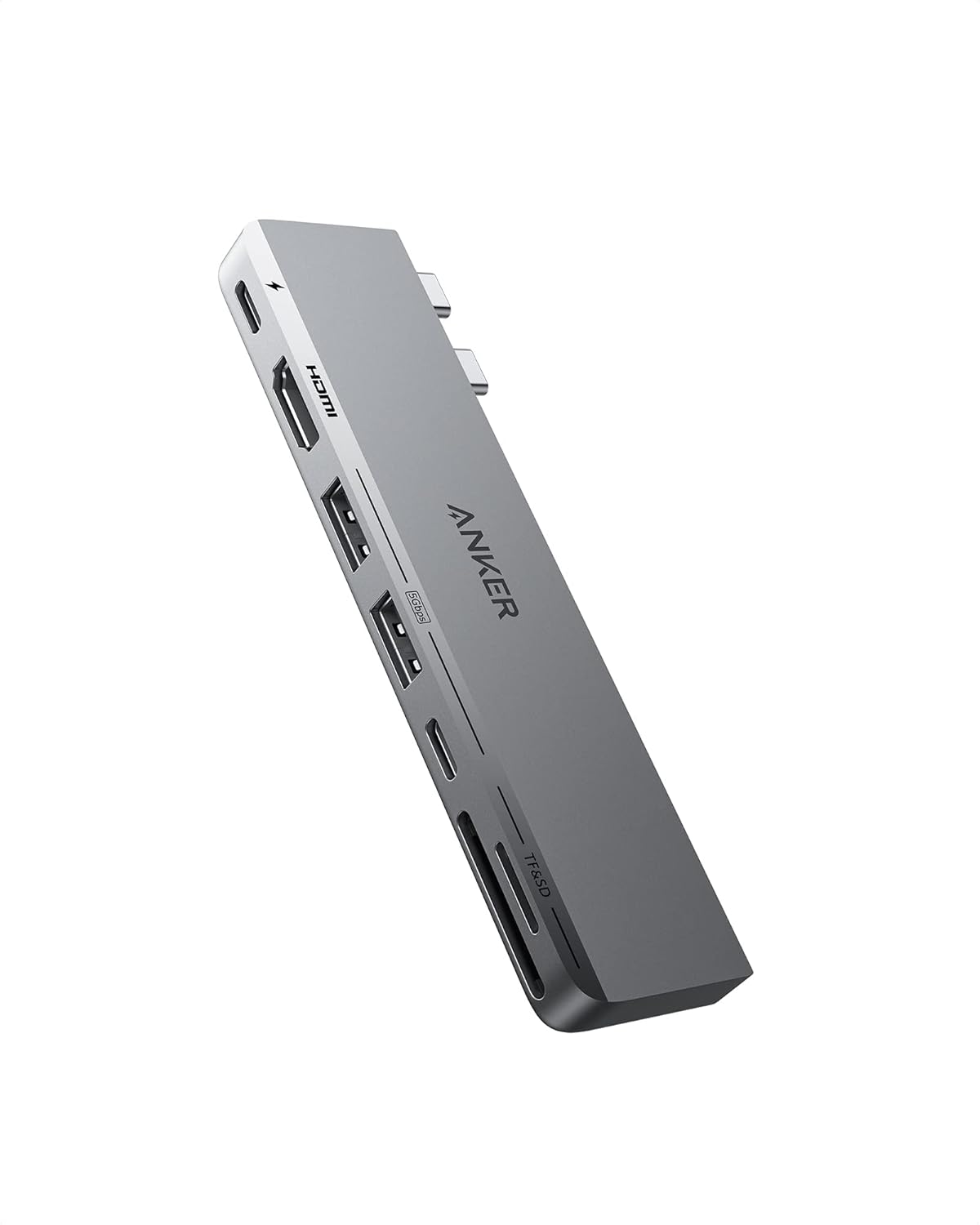 Anker USB C Hub for MacBook, 7-in-2 with 4K HDMI, Compatible with Thunderbolt 4, 1 Type C and 2 USB A Data Ports for MacBook Pro 13 Inch, MacBook Air M1 / M2, and More