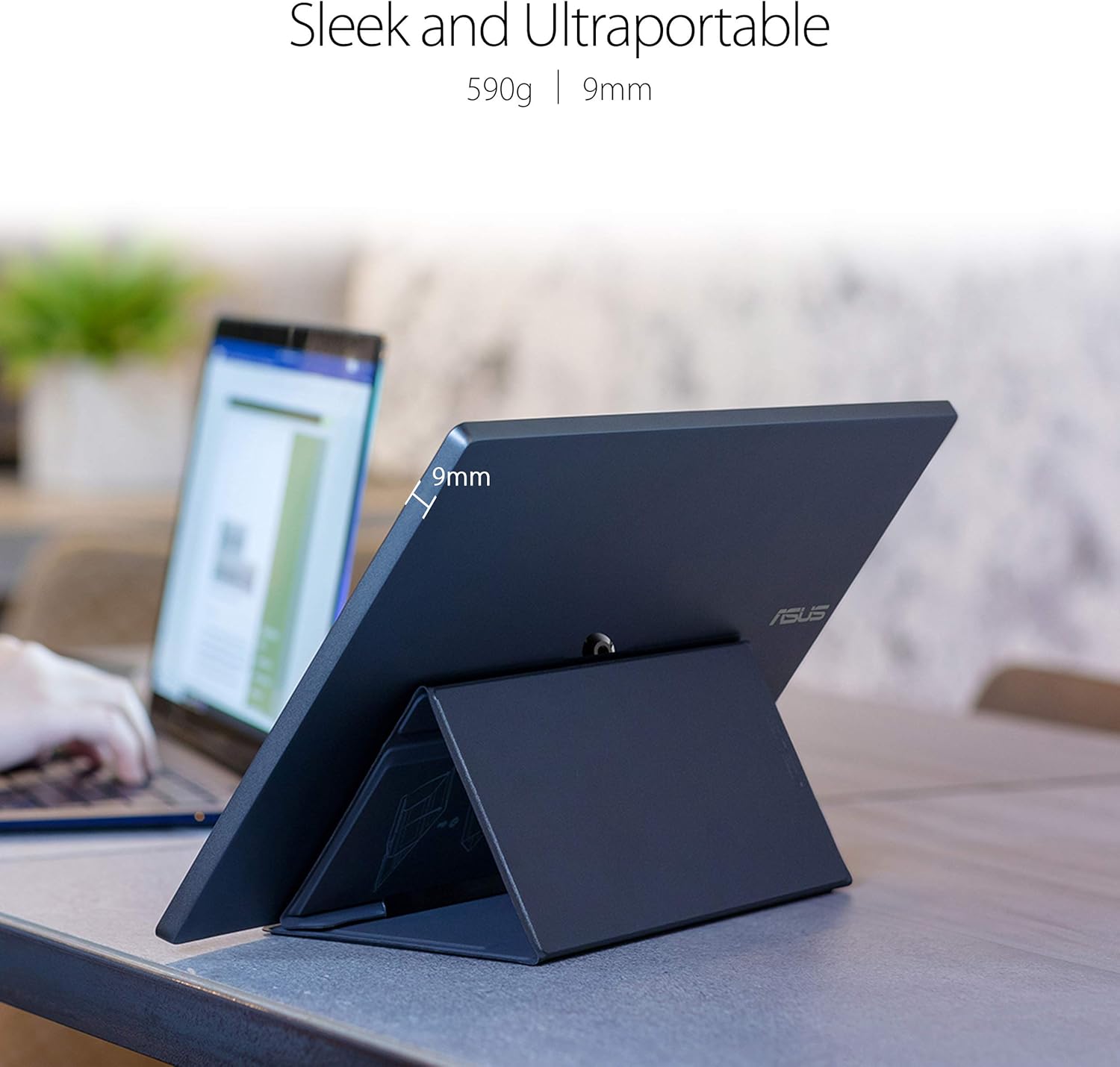 ASUS ZenScreen 22” (21.5 viewable) 1080P Portable Monitor (MB229CF) – Full HD, IPS, 100Hz, USB-C PD 60W, Speakers, Carrying Handle, Kickstand, C-clamp Arm, Partition Hook, Subwoofer, 3 yr Warranty