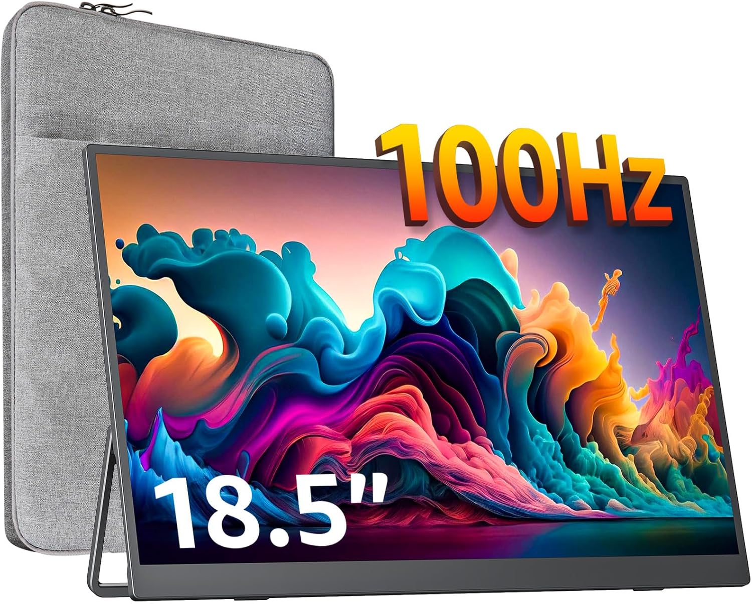 cocopar 18.5 inch Portable Monitor- 1080P IPS 100Hz 120% sRGB Gaming Monitor USB-C HDMI Large Portable Screen for Laptop MacBook Surface PC PS4/5 Travel Monitor with Kickstand VESA Speakers