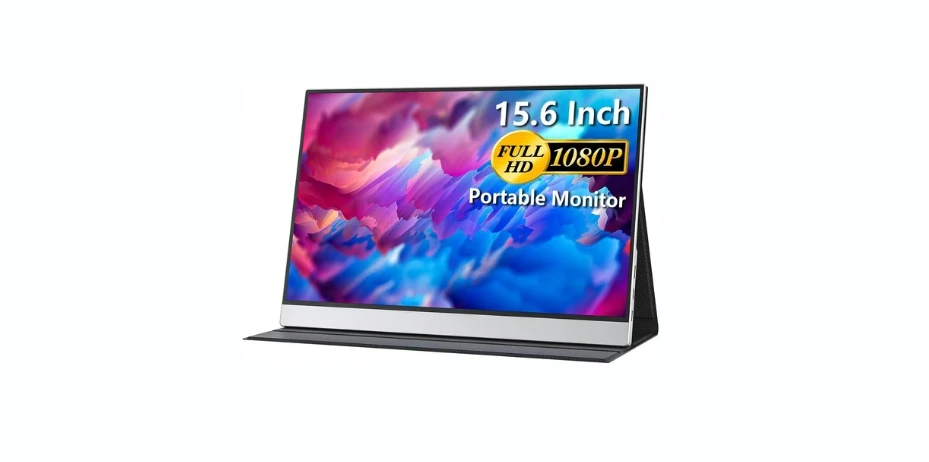cocopar Portable Travel Monitor 15.6 Inch 1080P FHD USB-C Portable Screen with Dual USB-C HDMI