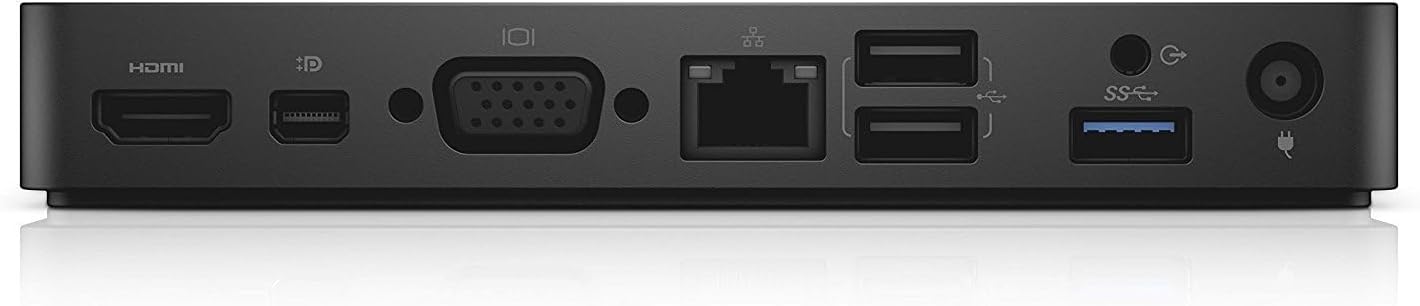 Dell WD15 Monitor Dock 4K with 180W Adapter, USB-C, (450-AEUO, 7FJ4J, 4W2HW),Black,Dual Display