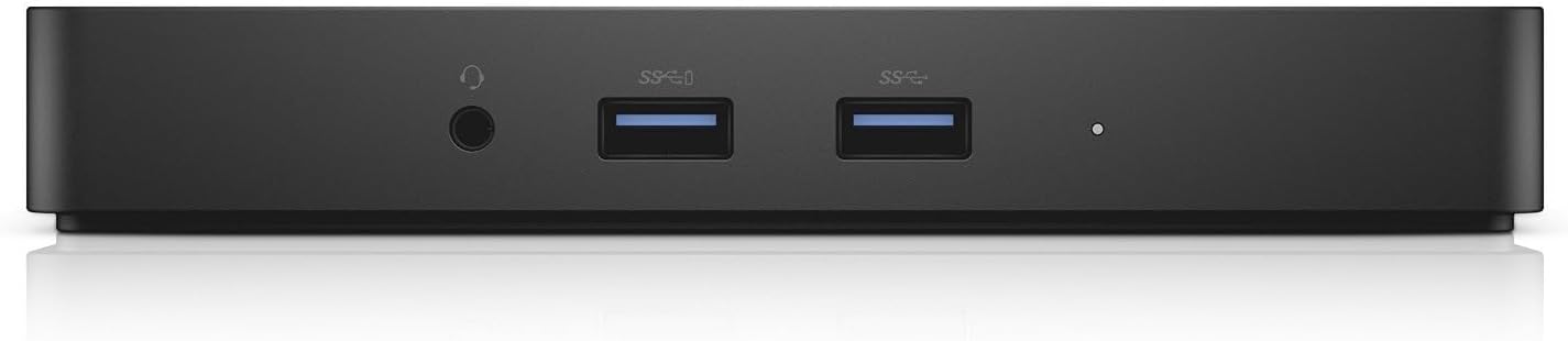 Dell WD15 Monitor Dock 4K with 180W Adapter, USB-C, (450-AEUO, 7FJ4J, 4W2HW),Black,Dual Display