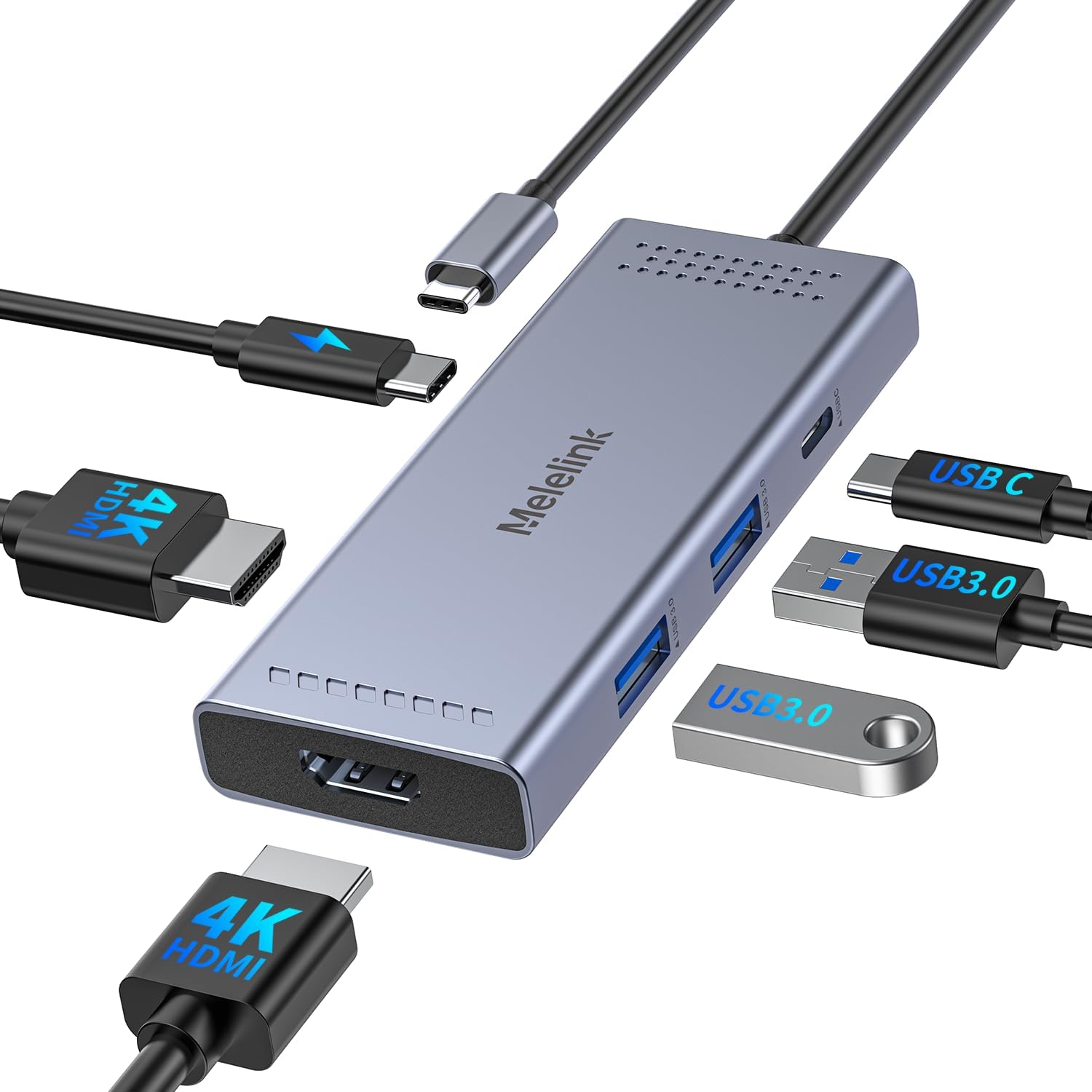 Docking Station to Dual HDMI Monitor, USB C to Dual HDMI Adapter, USB-C HUB with 2xHDMI Ports 4K 60Hz, 100W PD Charging, USB-AC 3.0, Laptop Docking Station Compatible with Dell, HP, Lenovo, and More