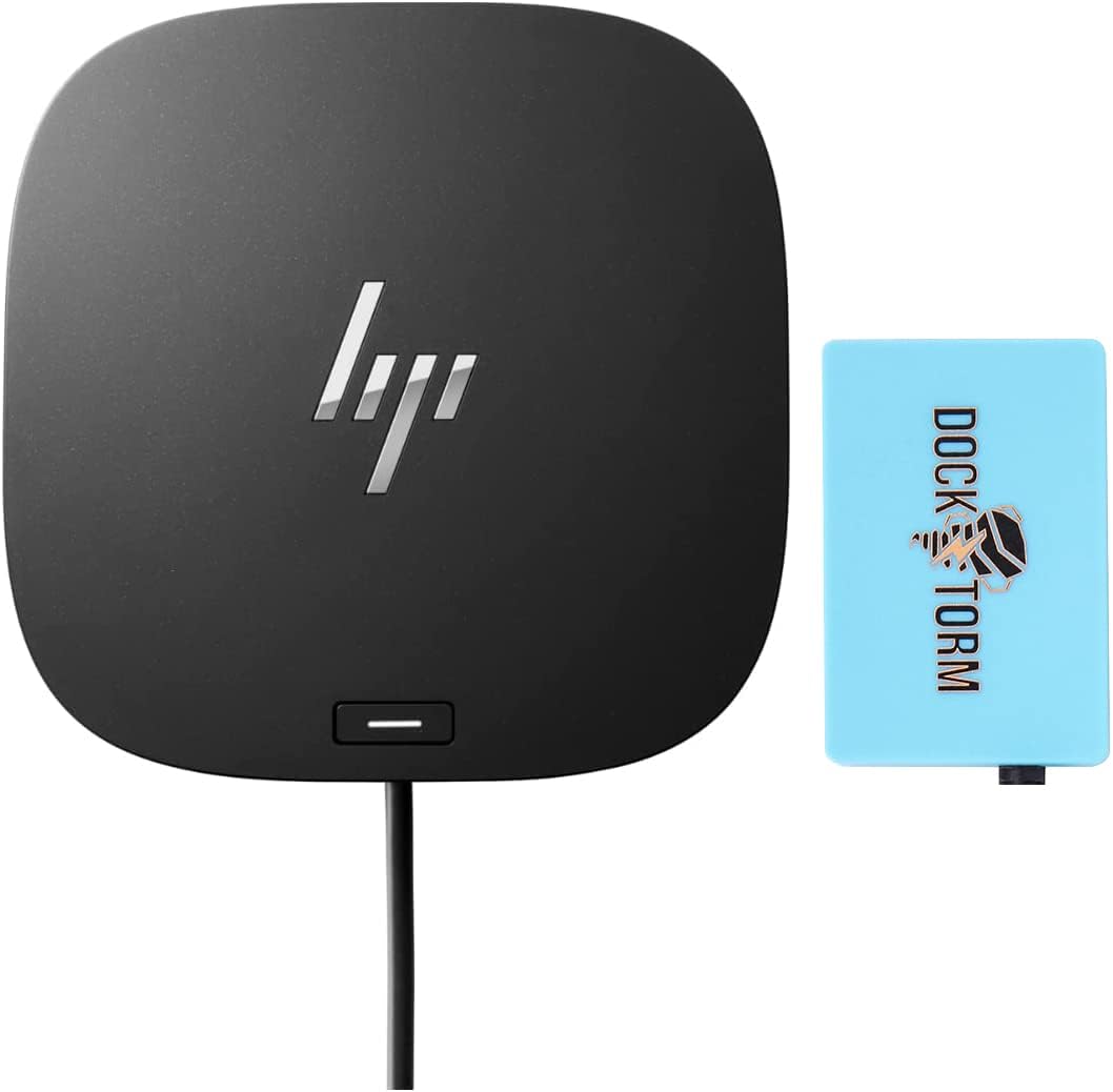 HP USB-C Essential Dock G5 Bundle with Docztorm USB Hub (8 in 1 Adapter for USB-C and Thunderbolt-Enabled Laptops, Notebooks and PCs - Single Cable for Charging, Networking, or Data Transfers), Black