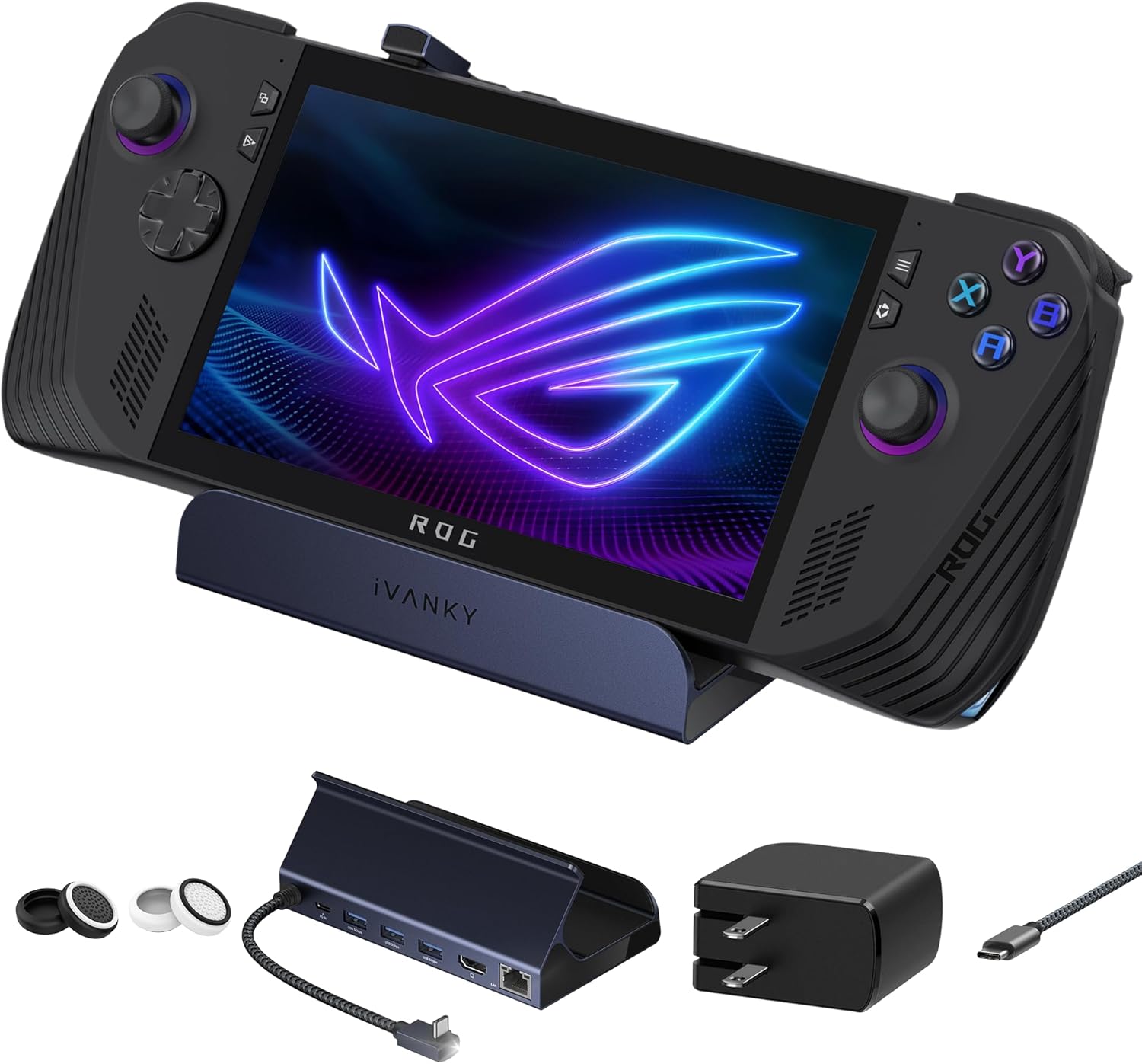 iVANKY 8-in-1 Docking Station 4K@120Hz for ASUS ROG Ally X/Valve Steam Deck OLED/Lenovo Legion Go/MSI Claw, ROG Alloy/Stream Deck Dock Hub with HDMI, 1Gbps Ethernet, 3*USB-A 3.0, 100W USB-C Charge