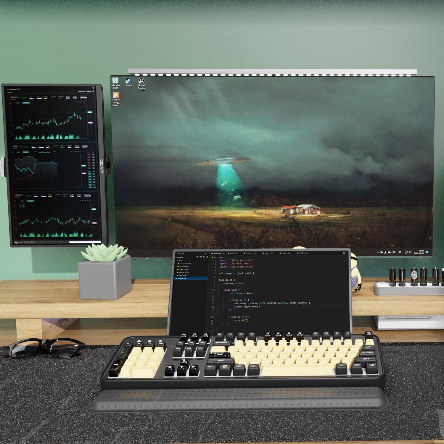 Kado 15.6 Full HD Portable Monitor, Second Display IPS 1920x1080 HDMI USB Type-C Laptop Screen Extender, 180° Kickstand Carrying Case, Wall/Arm Mount for PC, Mac, Phone, Dex, Tablet, Xbox and PS4/PS5