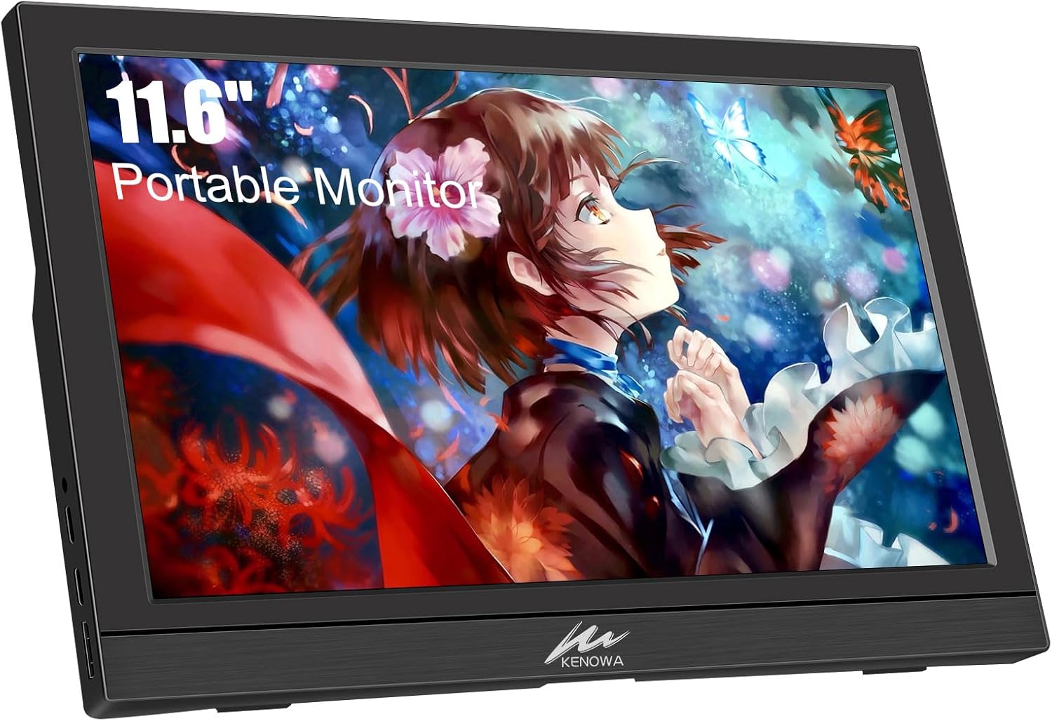 Kenowa Portable Monitor 11.6 Inch, HD Screen 1366x768P Small HDMI Monitor with Dual USB C/HDMI External Display for Laptop PC Phone Mac PS4/5 Xbox