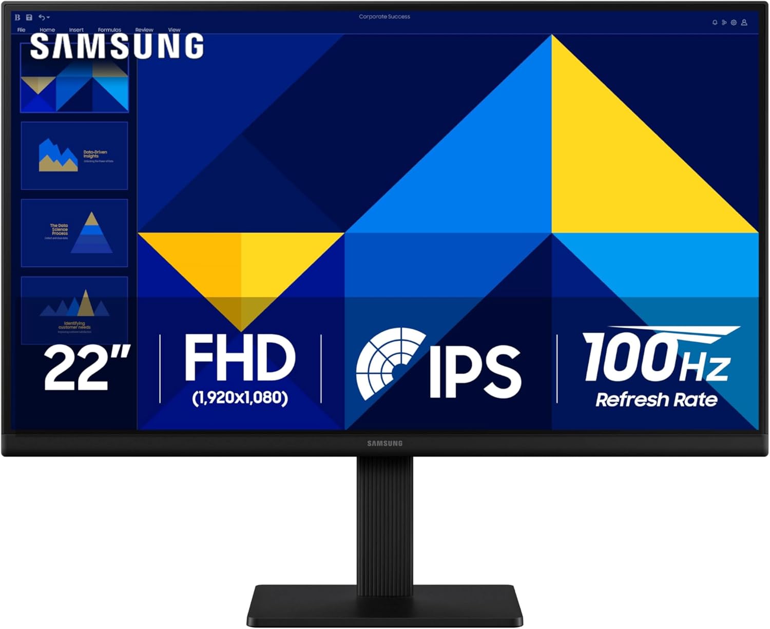 SAMSUNG 22 (S30GD) Essential Monitor with IPS Panel and Tilt Only Stand, 100Hz Refresh Rate, Ergonomic Design, Advanced Eye Care, Game Mode, LS22D304GANXZA