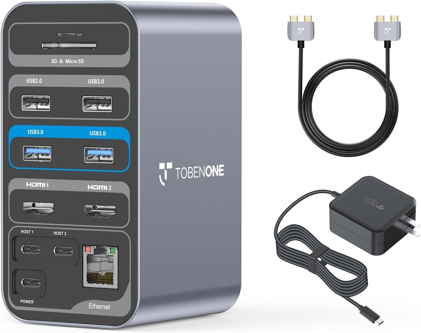 USB C Docking Station Dual Monitor for MacBook Pro, 15 in 2 USB C Laptop Docking Station Dual Monitor HDMI for MacBook Pro/Air with 2 4K HDMI Display, 6 USB A,USB C, SDMicro SD,LAN, 87W PD 3.0