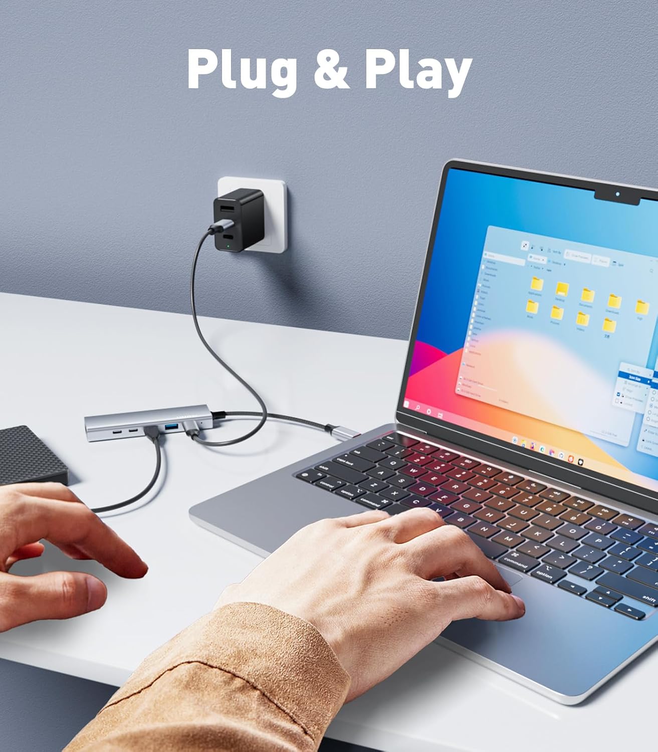 USB C Hub 7 in 1 Multiport Adapter with 4K HDMI Dongle, 100W PD, SD/TF Card Reader, 3 USB-A, USBC Docking Station for MacBook Mac Pro/Air, Dell, HP, ASUS, Acer and Other Type C Laptops