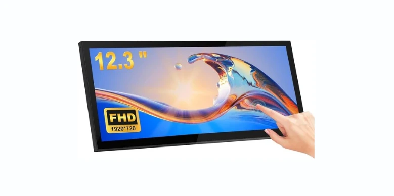 wisecoco 12.3 Inch Touchscreen Monitor IPS 1920x720 Stretched Bar LCD Mini Touch Screen Monitor