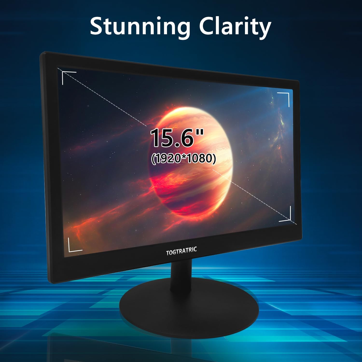 15.6 Inch Small PC Monitor FHD 1920x1080P, Built-in Speaker, 300cd/m², HDR, 72% NTSC Portable LED Monitor, HDMI, VGA, VESA Supports, Mini Desktop Display Secondary Monitors for Laptop PS4 PC