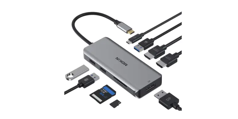Docking Station, USB C Adapter, 9 in 1 Triple Display Multiport Dongle
