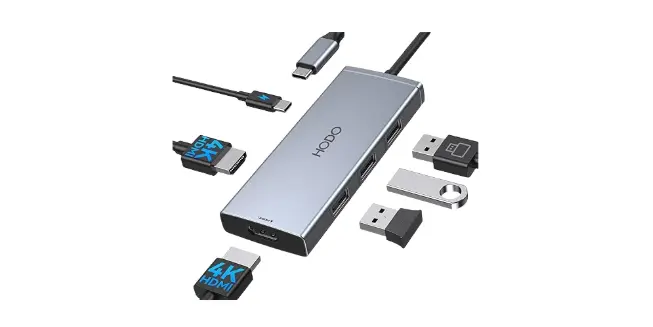 Docking Station to Dual HDMI Monitors Adapter, USB C to Dual HDMI Adapter 4K 60 Hz for Laptops