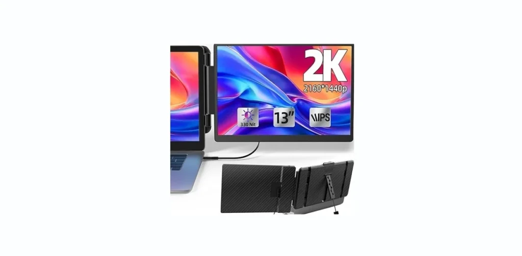 KOJOM 2K Laptop Monitor Extender - 13 Inch IPS 1440P Dual Monitor