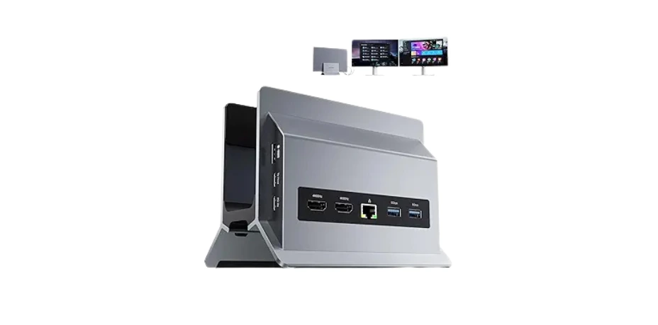 Laptop Docking Station Dual Monitor, 11 in 1 Vertical USB C Dock Stand with 2 HDMI 4K 60Hz