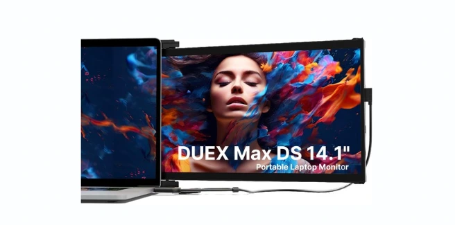 New Mobile Pixels Duex Max DS Portable Monitor, 14.1 Inch FHD 1080P IPS Ultra Slim Laptop Screen Extender