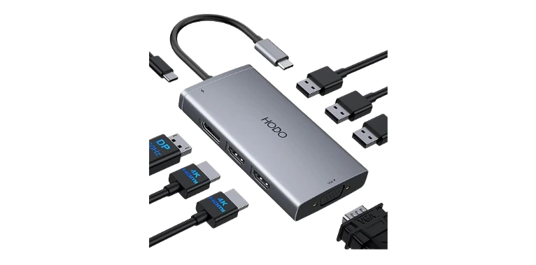 USB C Docking Station Dual Monitor Adapter for Dell HP, Laptop Docking Station 3 Monitors