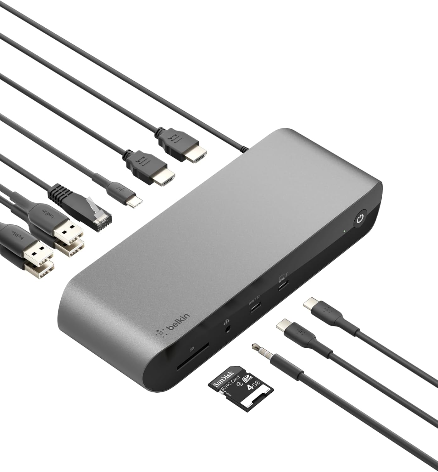 Belkin Thunderbolt 4 Docking Station with 90W Power Delivery for MacBook  Windows - 8K/Dual 4K Display, Thunderbolt 4 Cable, HDMI, Ethernet, SD  Audio Ports, Gray