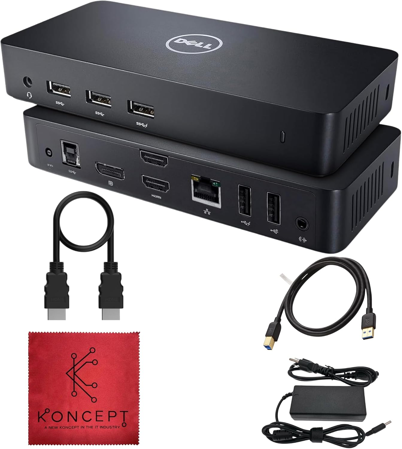Dell D3100 Dock USB 3.0 Ultra HD/4K Triple Display - 1 Year Warranty - Dell Docking Station Dual Monitor with 65W, HDMI  USB 3.0 Cable - Laptop  Computer Docking Station (Renewed)